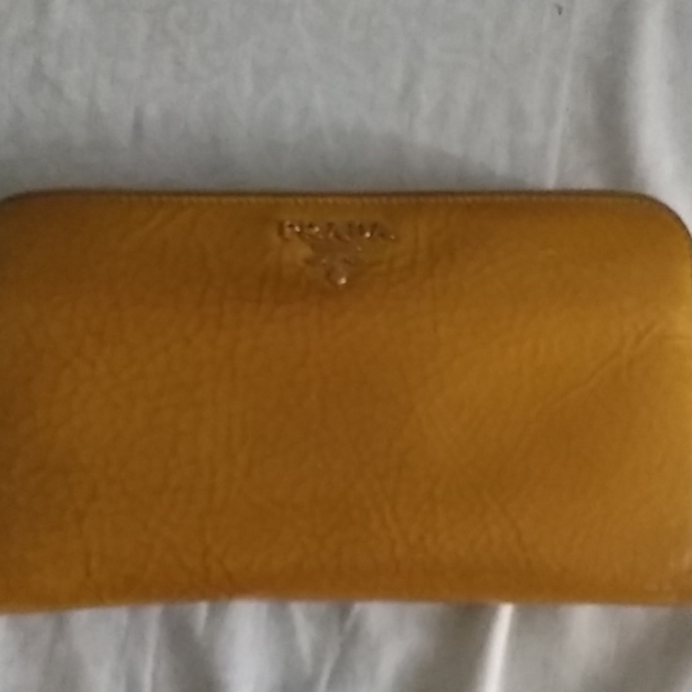 Prada zip around wallet